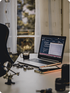 Laptop on desk